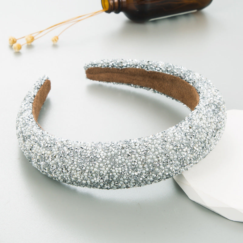 Affordable Luxury Fashion Full Diamond Pearl Headband