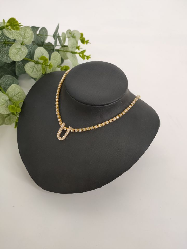 Rhinestone Pendant Simple Alloy Necklace