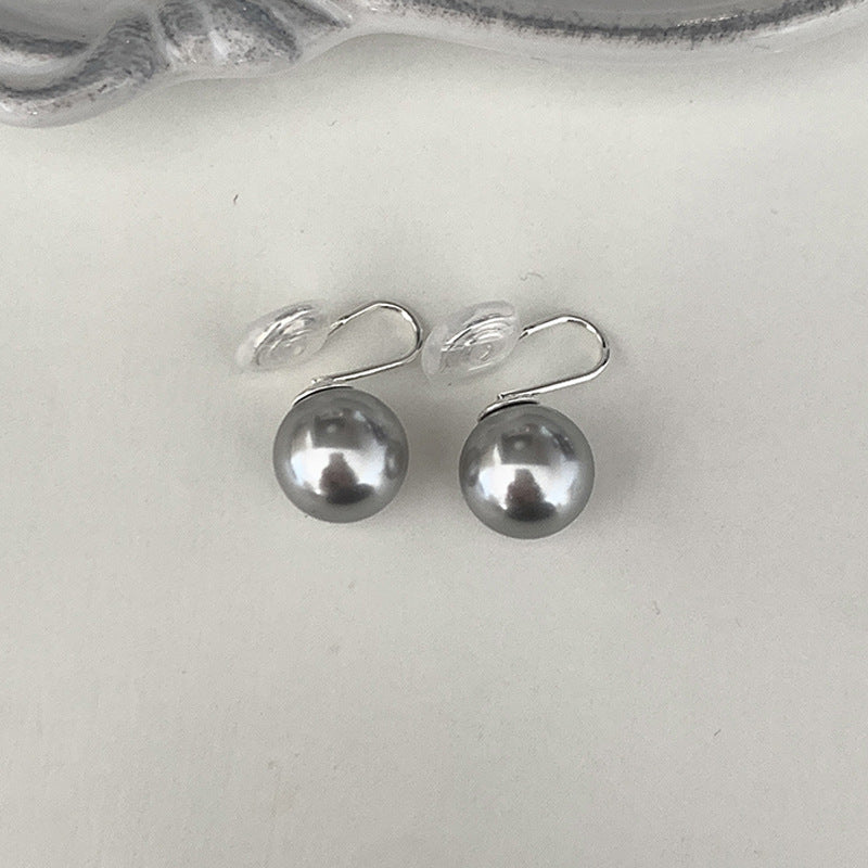 Einfaches Design Graue Perle Ohr stecker für Frauen