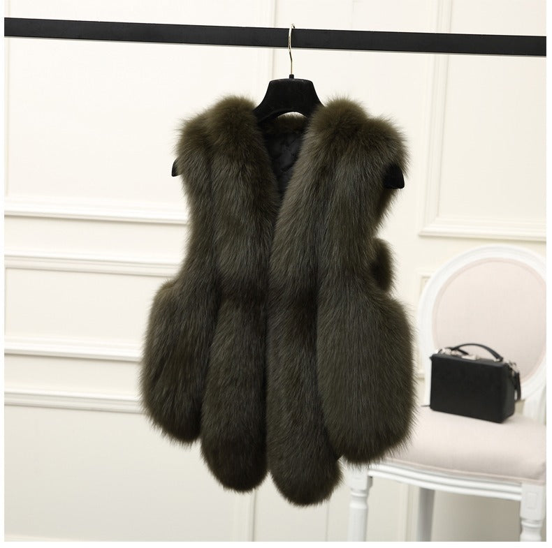 Faux fox fur fashion fur vest