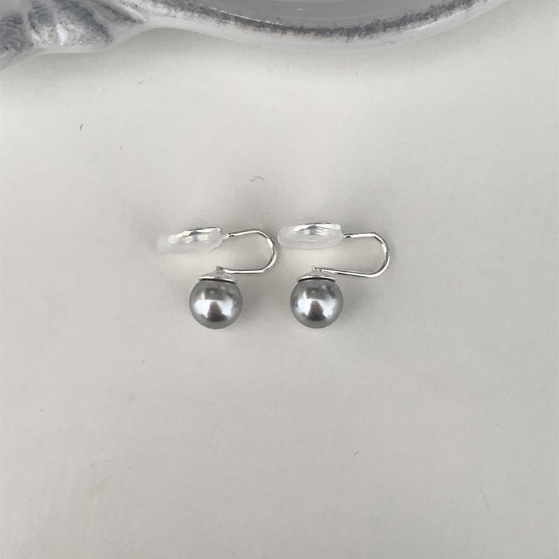 Einfaches Design Graue Perle Ohr stecker für Frauen