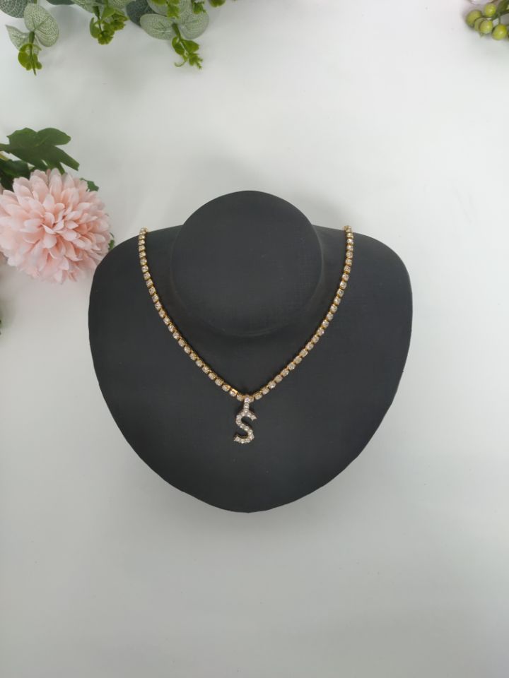 Rhinestone Pendant Simple Alloy Necklace