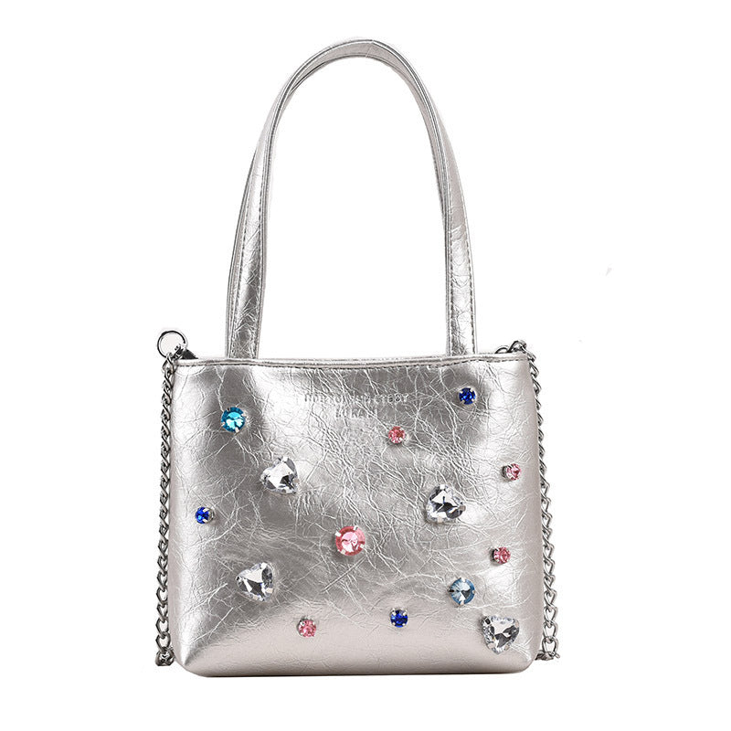 Nische Textur tragbare Strass tasche Frauen