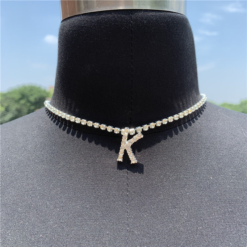 Rhinestone Pendant Simple Alloy Necklace