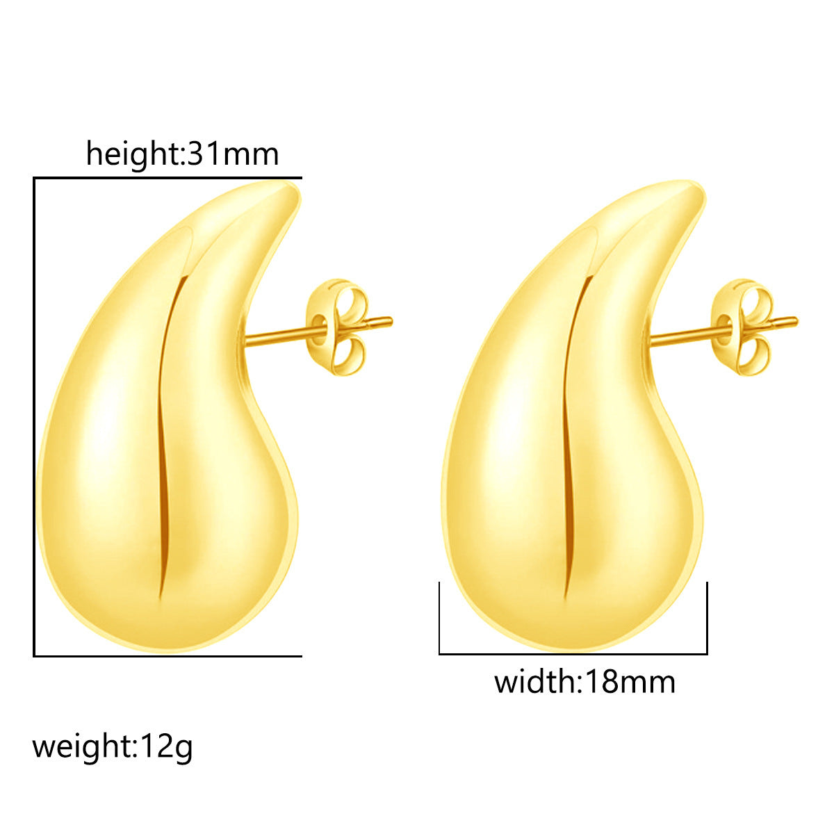 Damenmode Edelstahl Tröpfchen Ohrringe