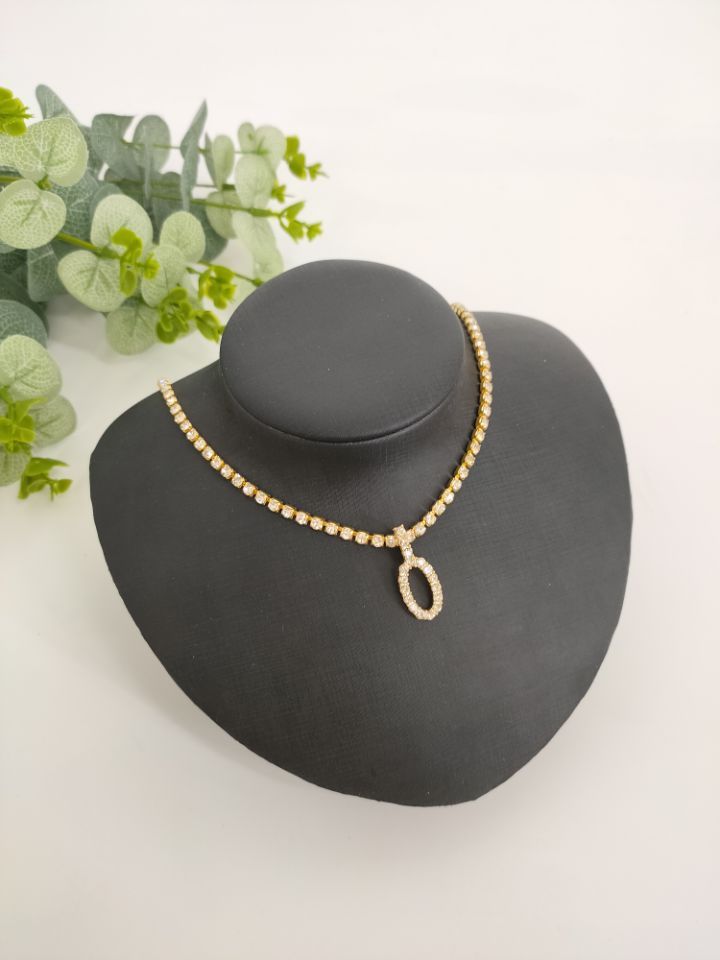 Rhinestone Pendant Simple Alloy Necklace