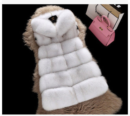 Waistcoat Faux Fur Vest Women Hooded Faux Fox