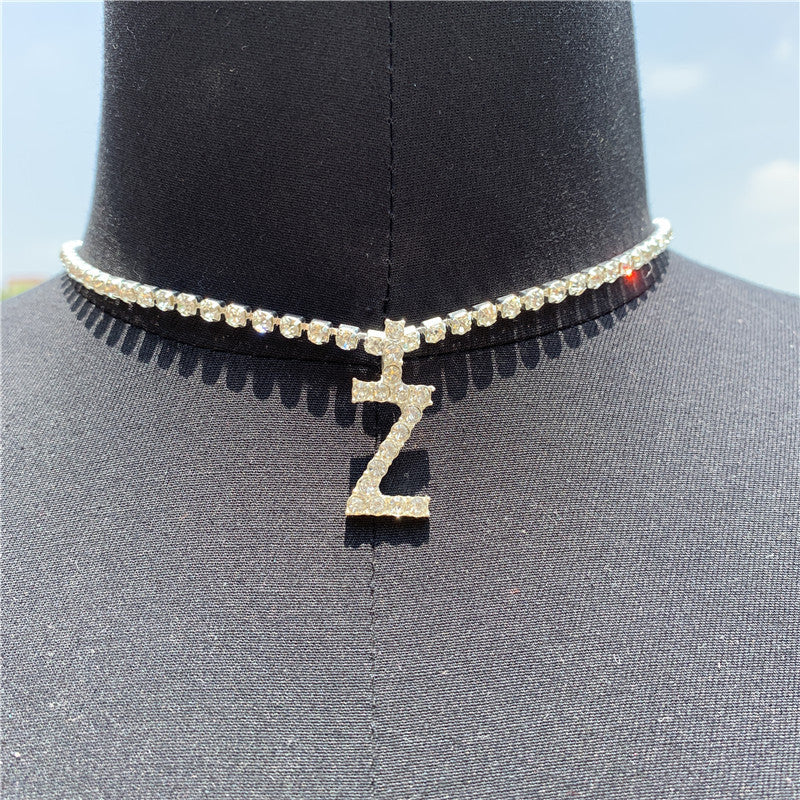 Rhinestone Pendant Simple Alloy Necklace