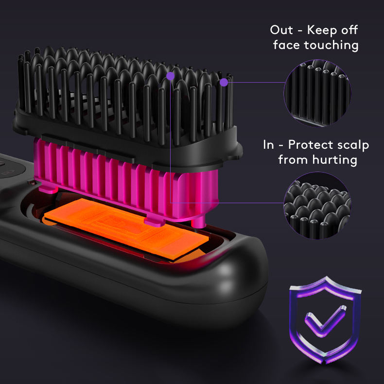 LCD-USB-Auflade-Keramik-Heizung Elektrischer Kamm-Haar glächter