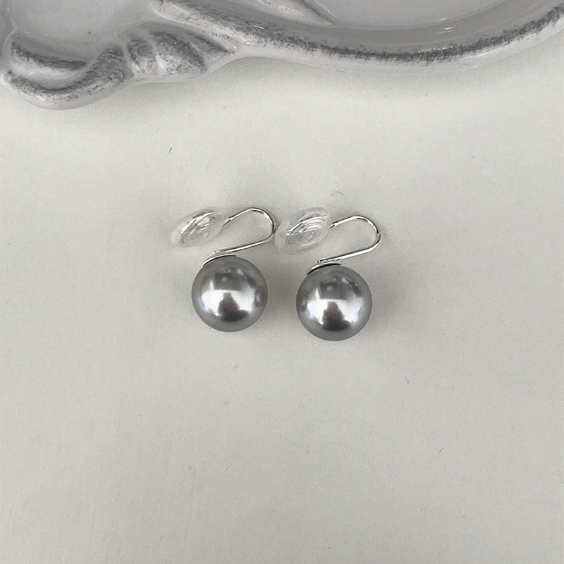 Einfaches Design Graue Perle Ohr stecker für Frauen