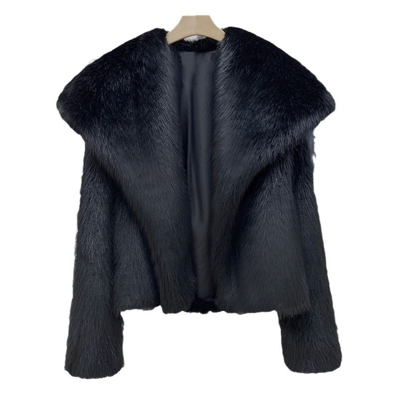 Women's Warm Big Collar Faux Fur Coat